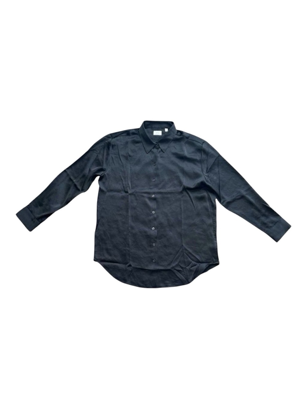 NWT Aritzia Wilfred Sail Satin Shirt Black Medium M